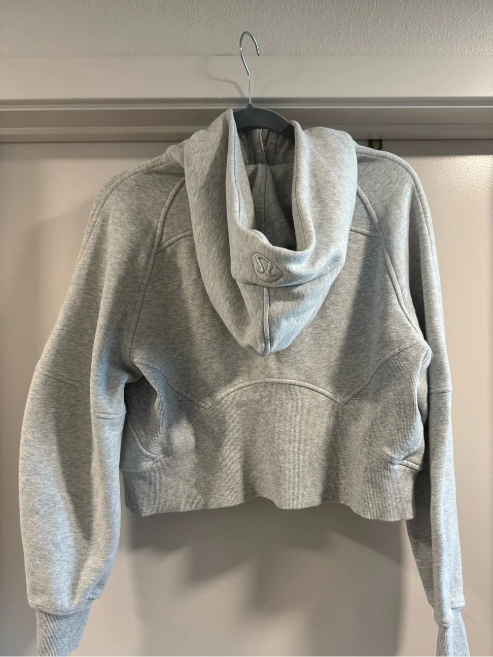 Lululemon Scuba Oversized Heather Light Gray Half-Zip Hooded Pullover